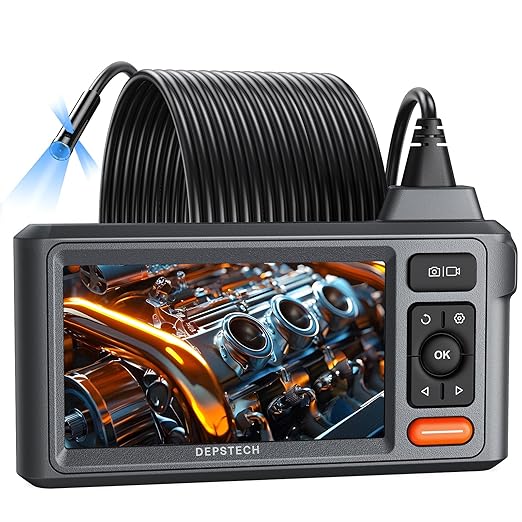Depstech 50ft Sewer Camera 1080p Hd Triple Lens Borescope 5 Ips Screen Endoscope Camera Wi