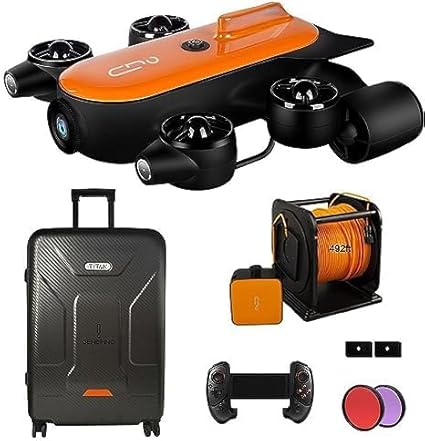 Geneinno 150m Tether Titan Professional Underwater Drone Rov Auv Robot With 4k Uhd Camera 