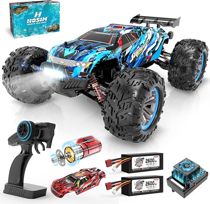 Hosim Brushless RC Cars, 1:10 68+ KMH High Speed Remote Control Car for Adults Boys, 4X4 All Terrains Waterproof Off Road Hobby Grade Large Fast Racing Buggy Toy Gift Monster Trucks