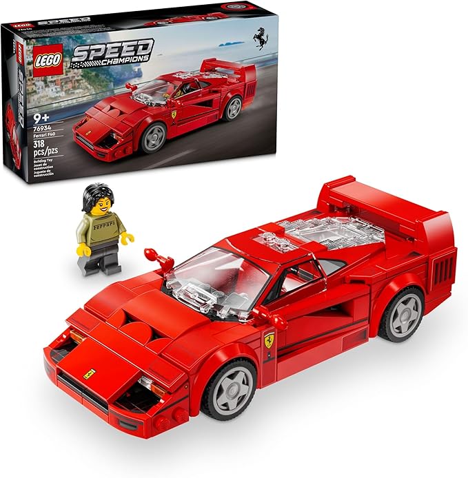 Lego Speed Champions Ferrari F40 Supercar Toy Car Model Building Set With Driver Minifigur
