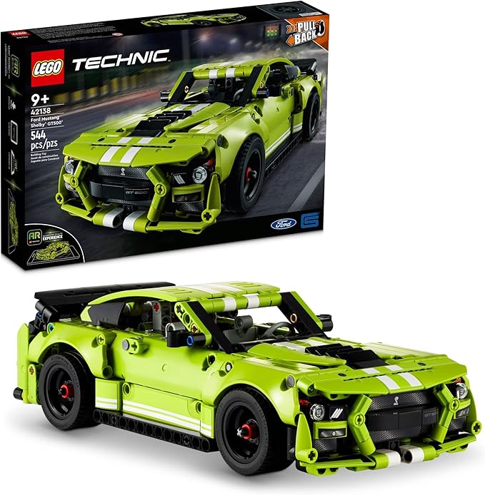 Lego Technic Ford Mustang Shelby Gt500 Building Set 42138 Pull Back Drag Race Toy Car Mode