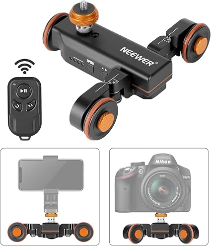 Neewer 3 Wheels Wireless Video Camera Dolly 3 Speed Motorized Electric Track Rail Slider D