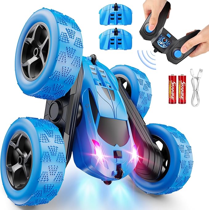 Qunreda Remote Control Car For Kids Ages 6 Rc Cars Stunt Car Toy 4wd Double Sided 360 Rota