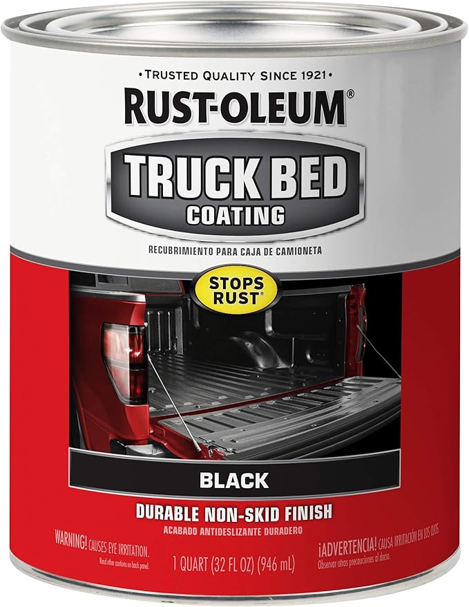 Rust-Oleum 342668 Stops Rust Truck Bed Coating, 1 Quart, Black