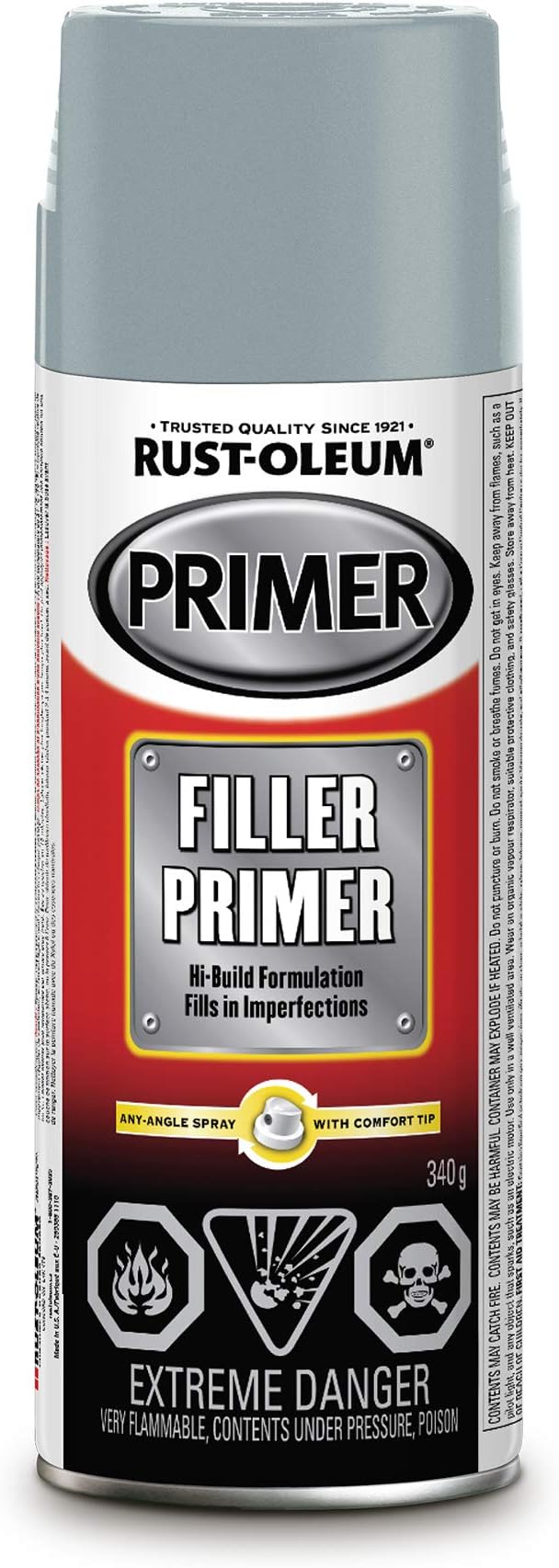 Rust-Oleum Automotive Filler Primer Spray Paint in Grey, 340g