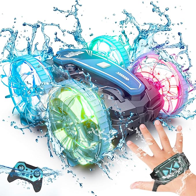 Tecnock Amphibious Remote Control Car Boat For Kids 4wd Rc Stunt Car With Waterproof Remot